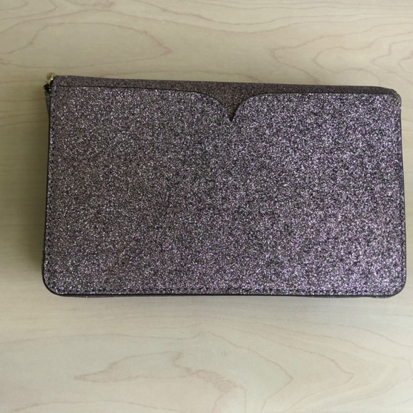 New Kate Spade Lilac Shimmer Crossbody Bag w/ Heart Closure & Kate Spade Clutch - Picture 3 of 11